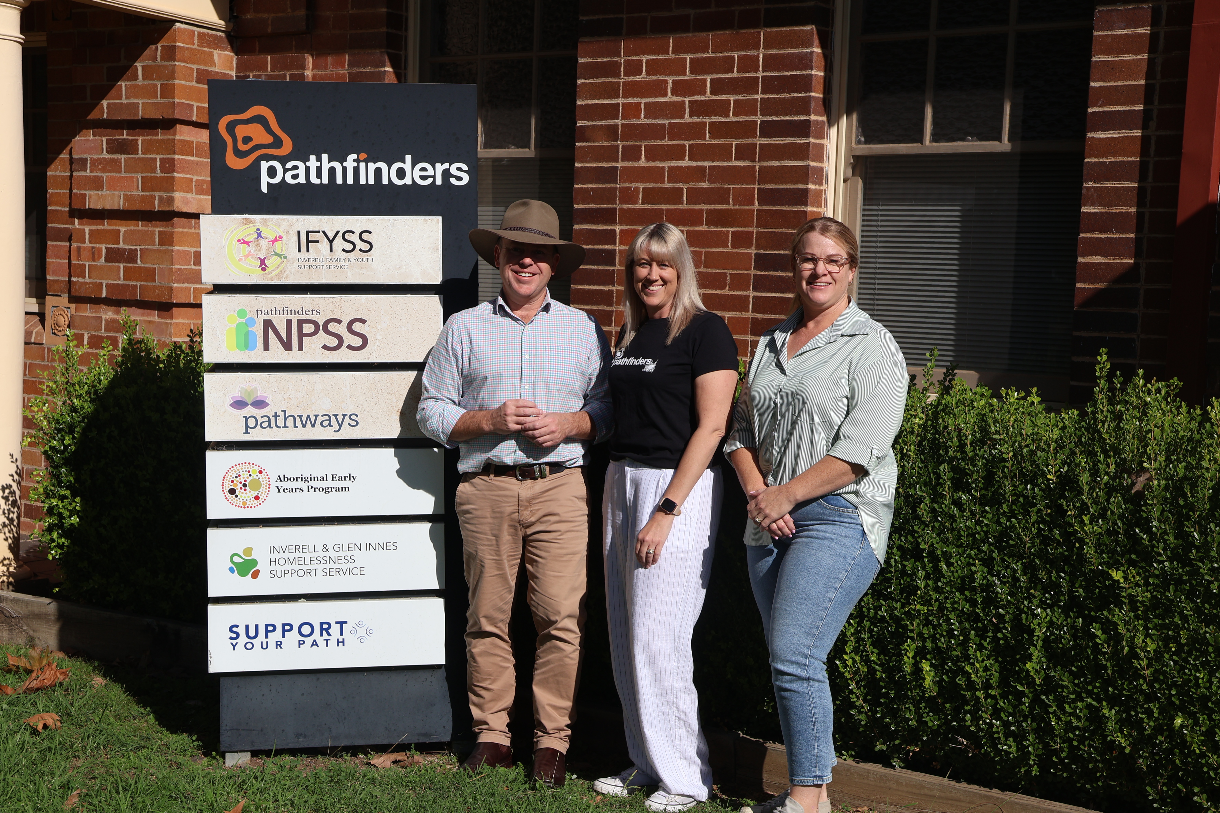 Brendan Moylan, Courtney Pay, and Liesel Taber