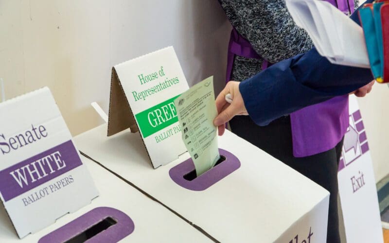 Melbourne,,Australia, ,July,2,,2016:,A,Voter,Casting,A