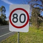 80 kmh speed limit sign