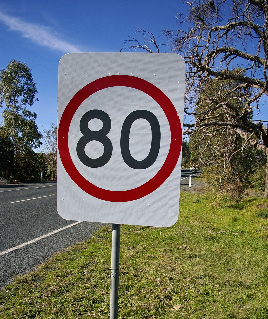 80 kmh speed limit sign