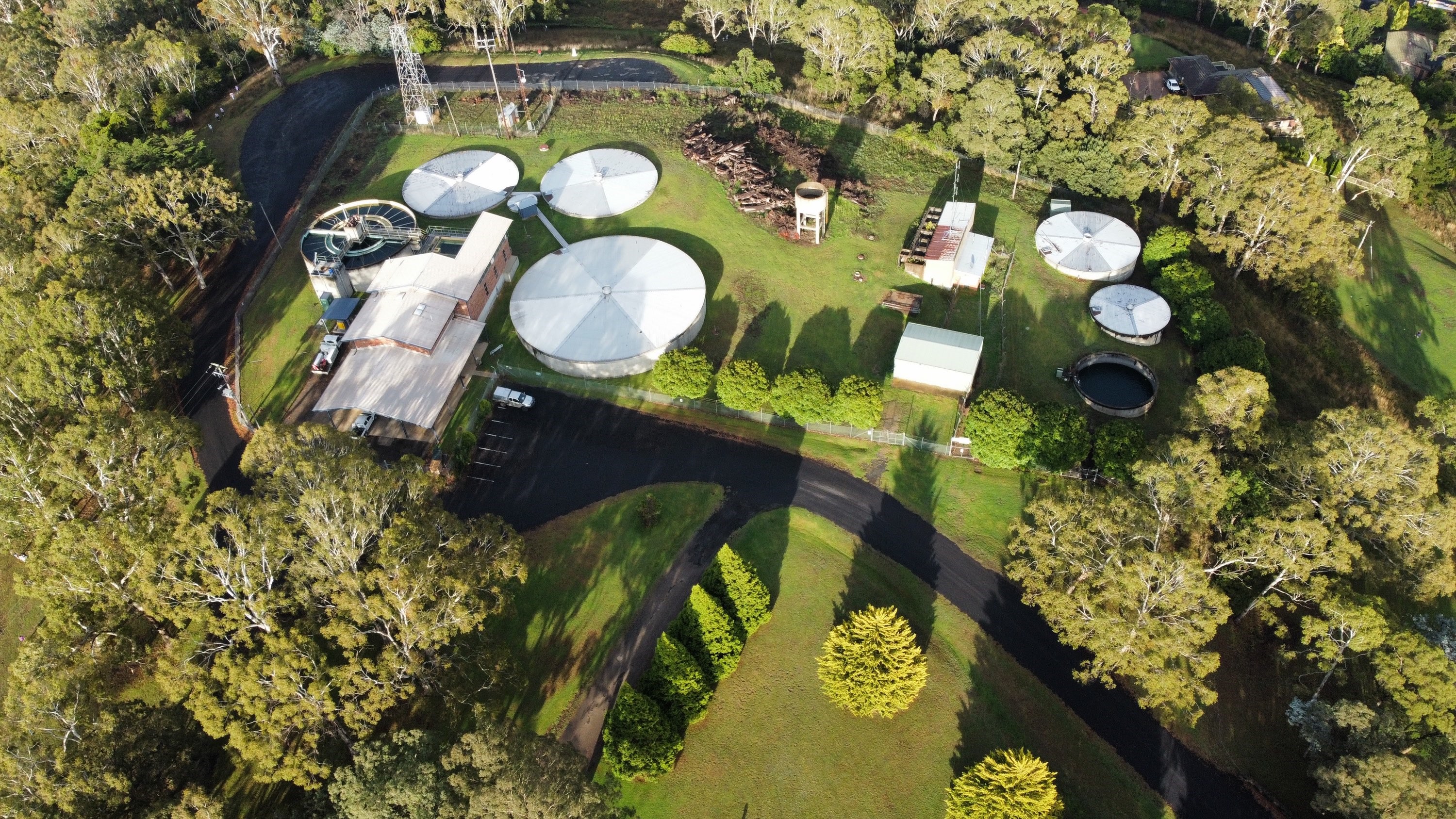 aerial view water plant